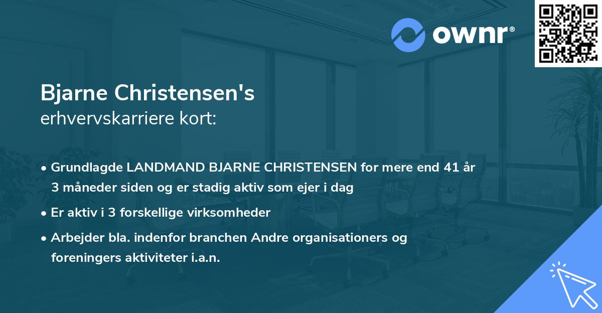 Bjarne Christensen's erhvervskarriere kort