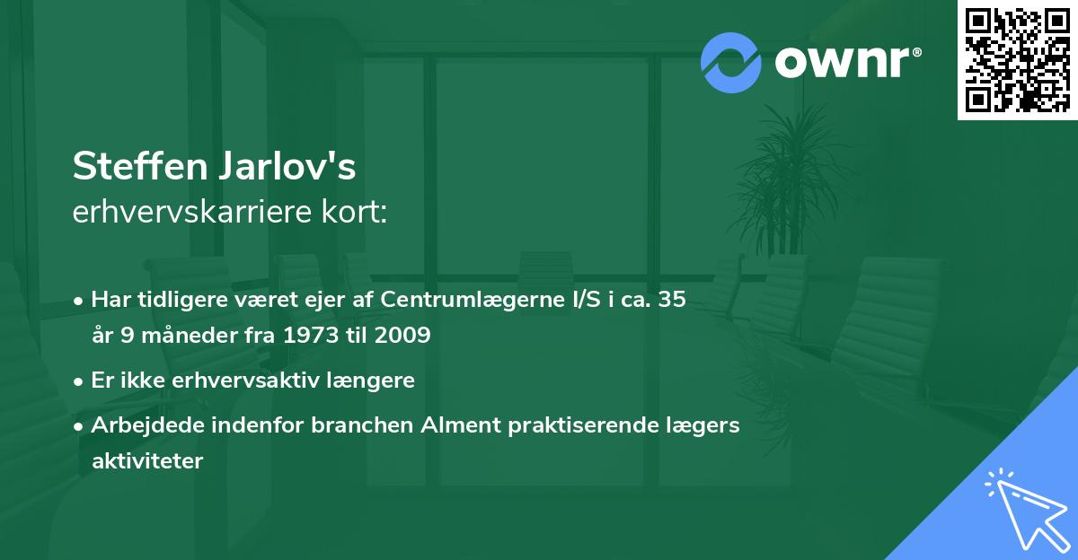Steffen Jarlov's erhvervskarriere kort
