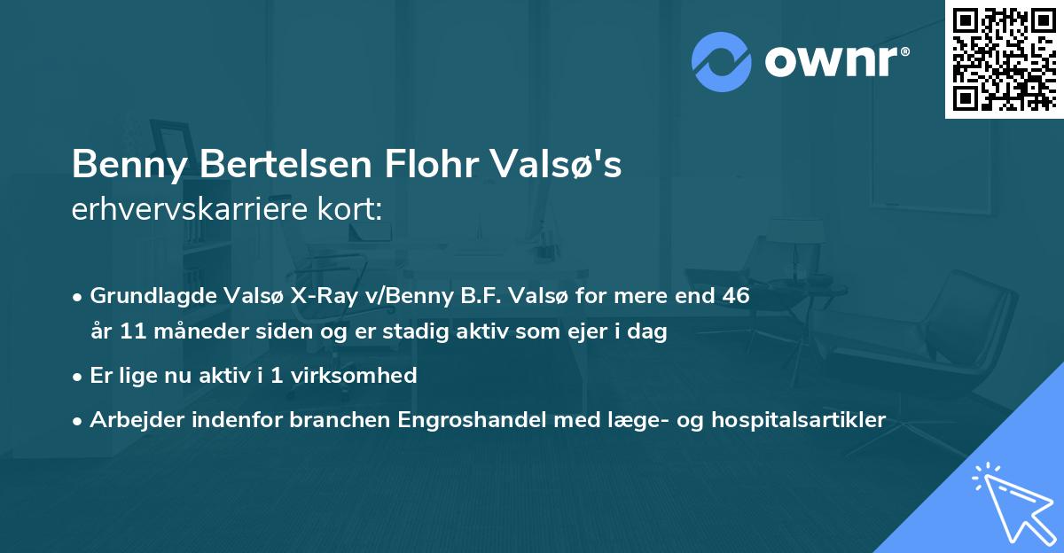 Benny Bertelsen Flohr Valsø's erhvervskarriere kort