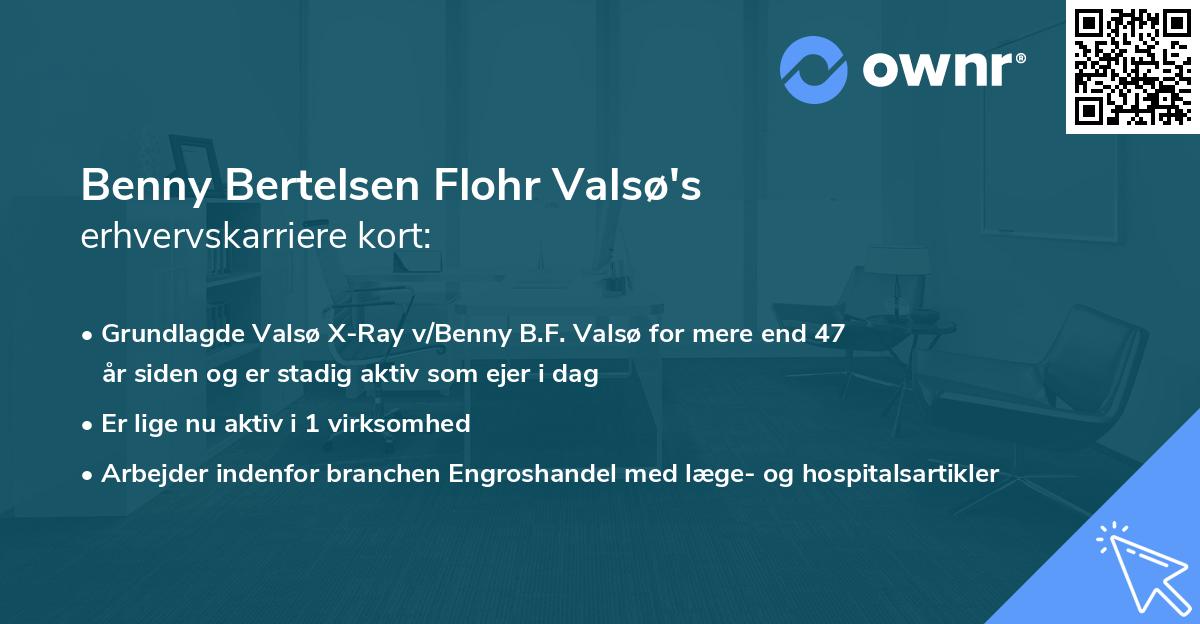 Benny Bertelsen Flohr Valsø's erhvervskarriere kort
