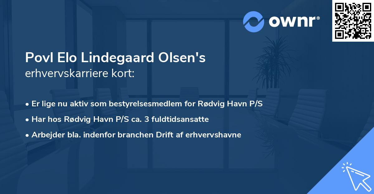 Povl Elo Lindegaard Olsen's erhvervskarriere kort