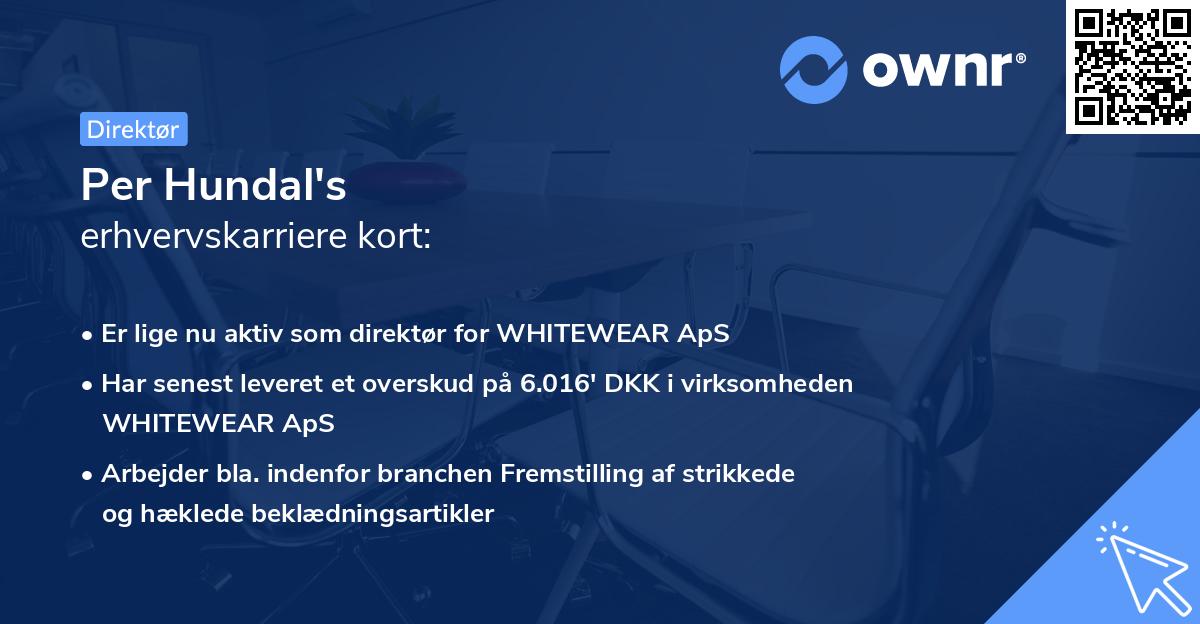 Per Hundal's erhvervskarriere kort
