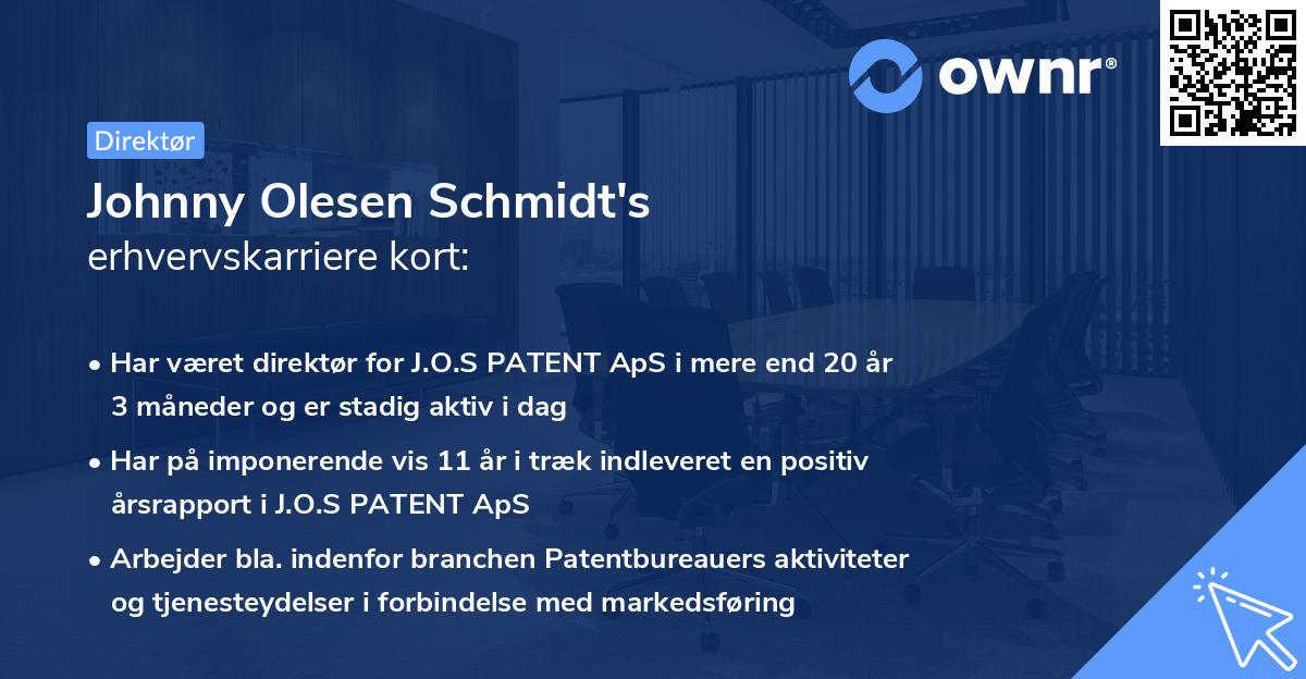 Johnny Olesen Schmidt's erhvervskarriere kort