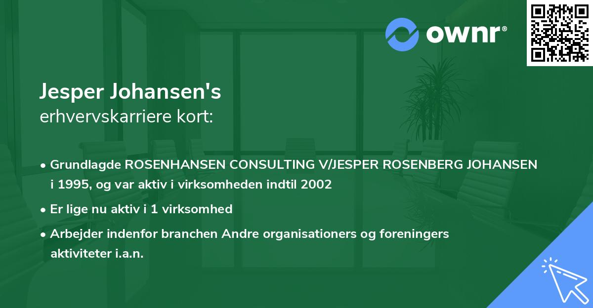 Jesper Johansen's erhvervskarriere kort
