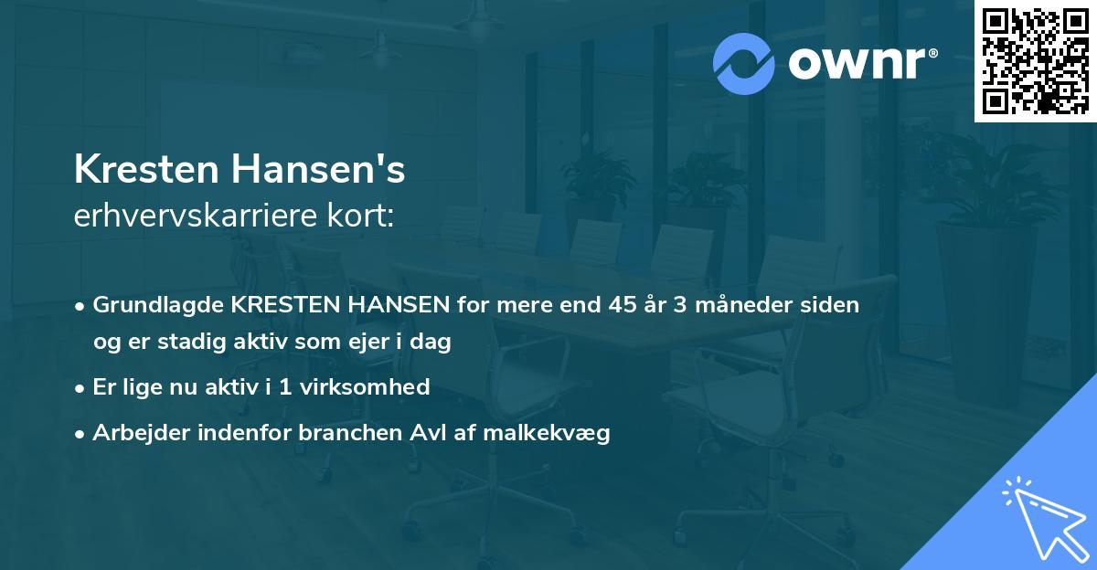 Kresten Hansen's erhvervskarriere kort