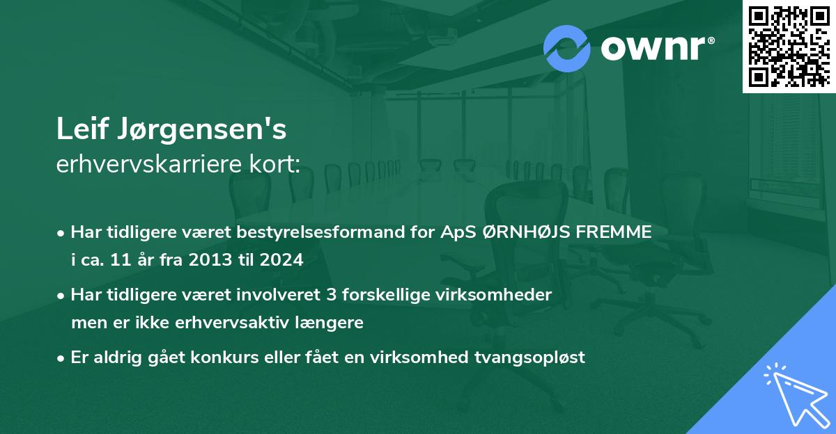 Leif Jørgensen's erhvervskarriere kort