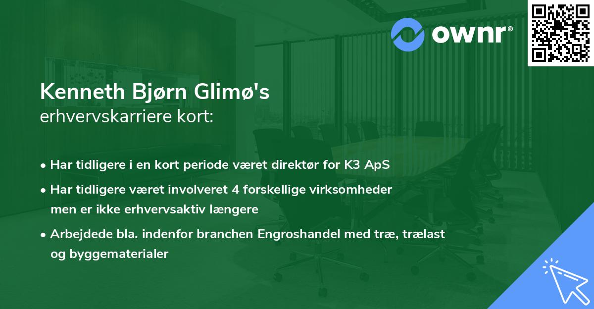 Kenneth Bjørn Glimø's erhvervskarriere kort