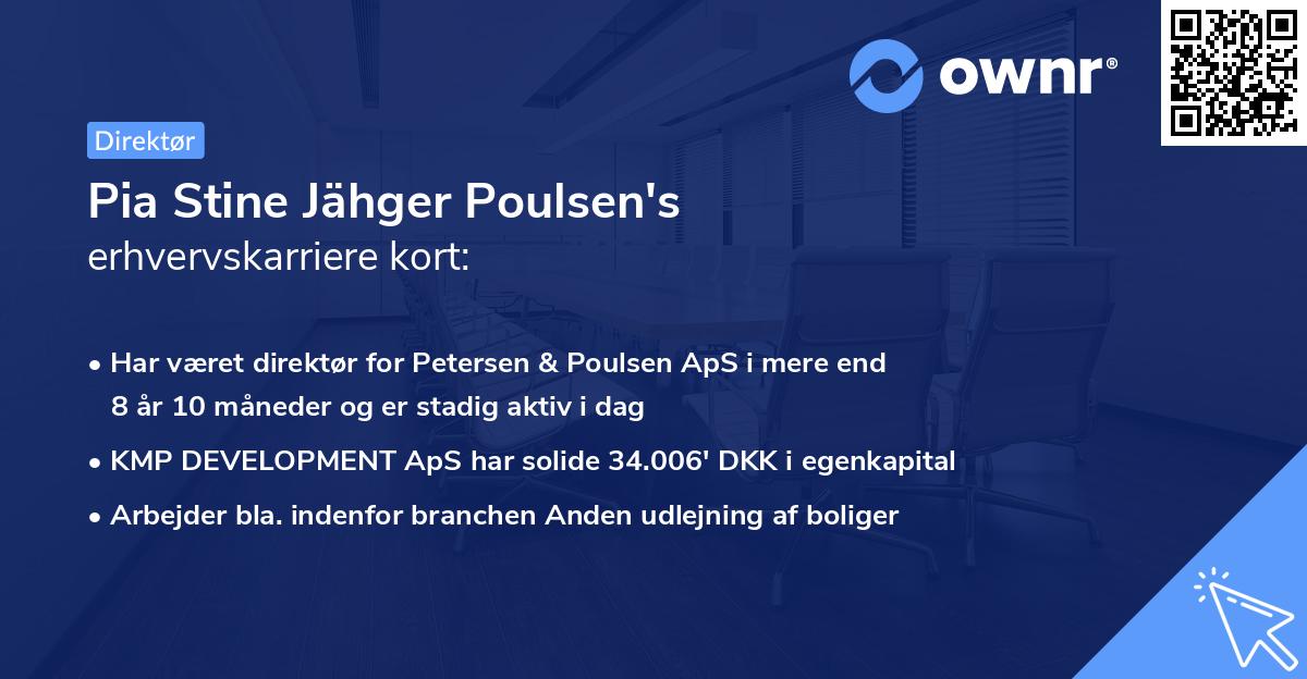 Pia Stine Jähger Poulsen's erhvervskarriere kort