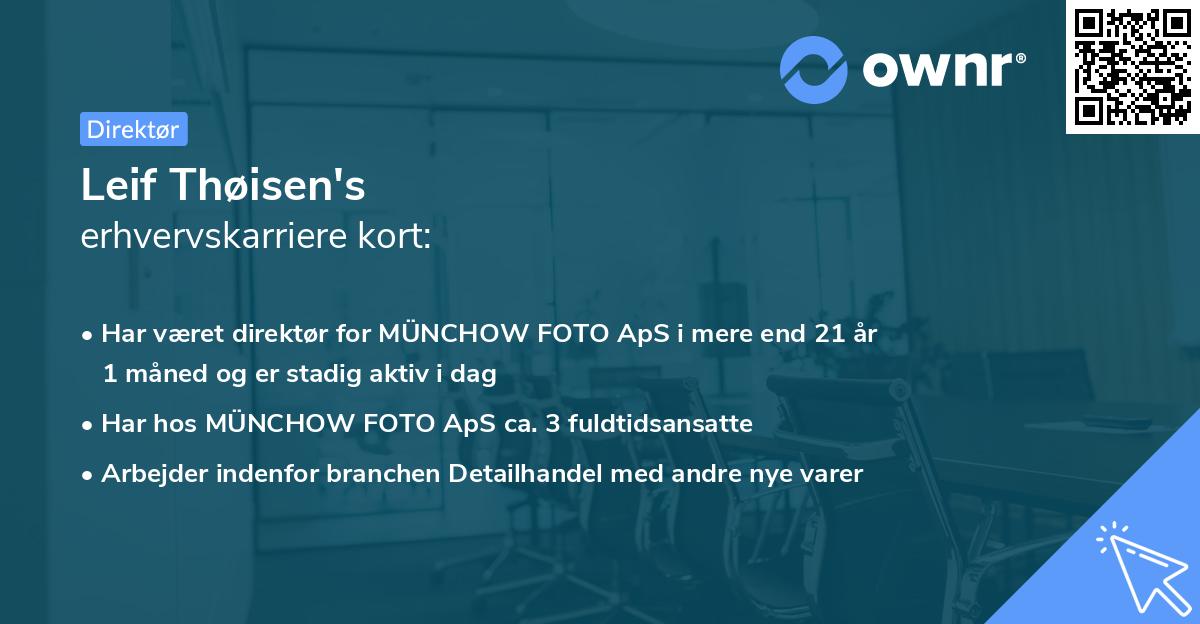 Leif Thøisen's erhvervskarriere kort