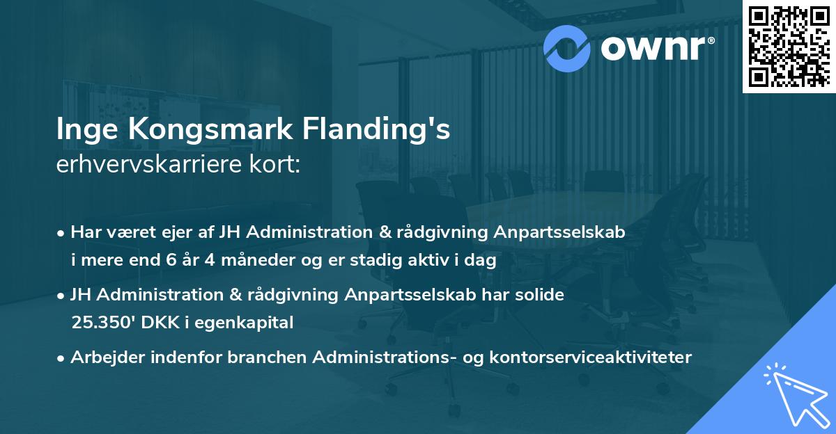 Inge Kongsmark Flanding's erhvervskarriere kort