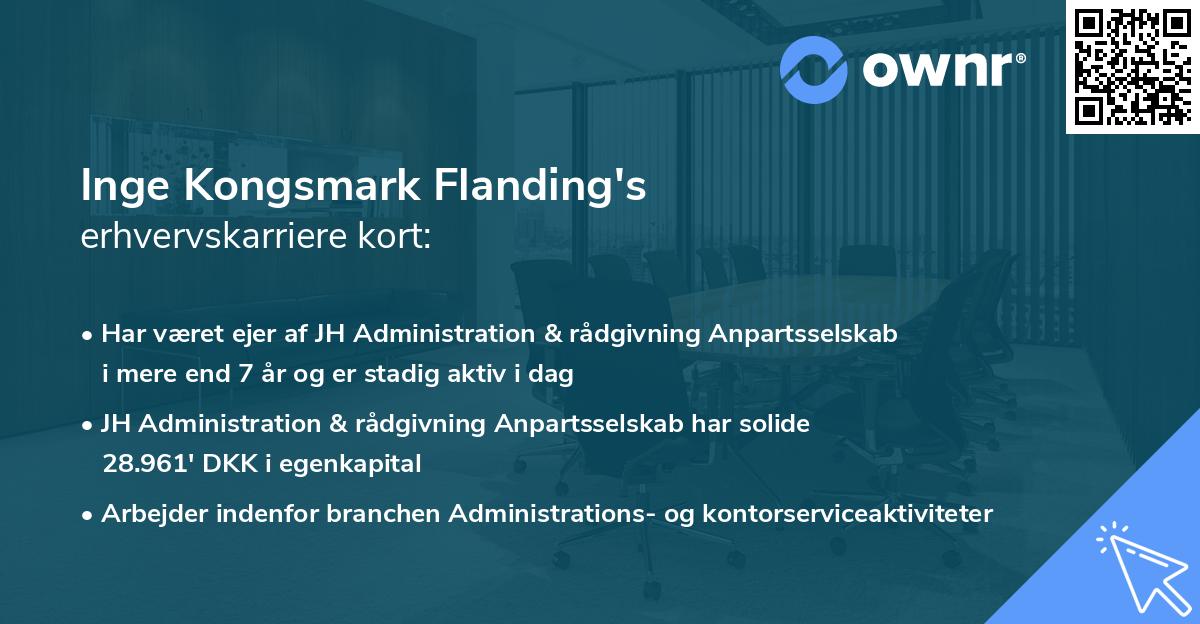 Inge Kongsmark Flanding's erhvervskarriere kort