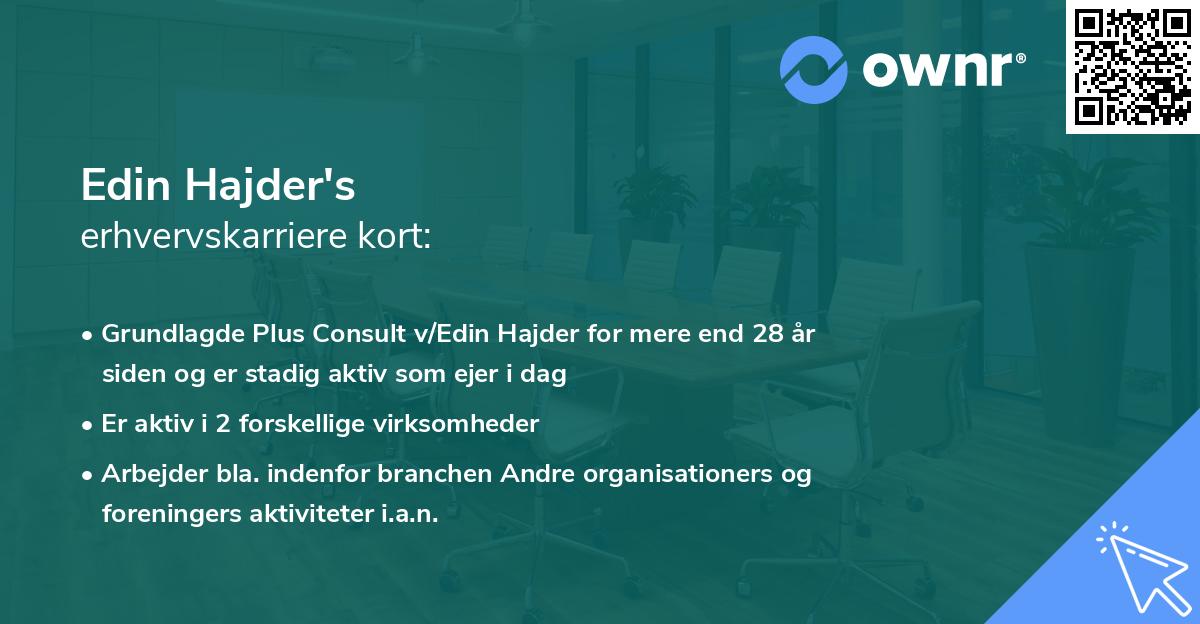 Edin Hajder's erhvervskarriere kort