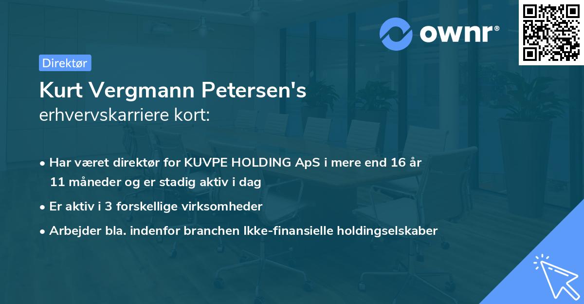 Kurt Vergmann Petersen's erhvervskarriere kort