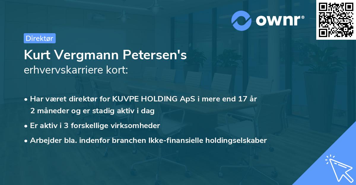 Kurt Vergmann Petersen's erhvervskarriere kort