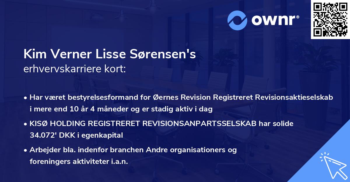 Kim Verner Lisse Sørensen's erhvervskarriere kort