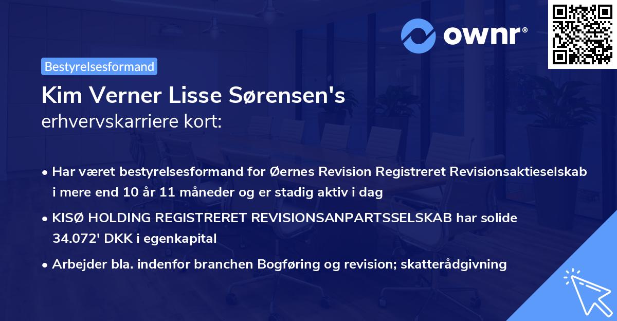Kim Verner Lisse Sørensen's erhvervskarriere kort