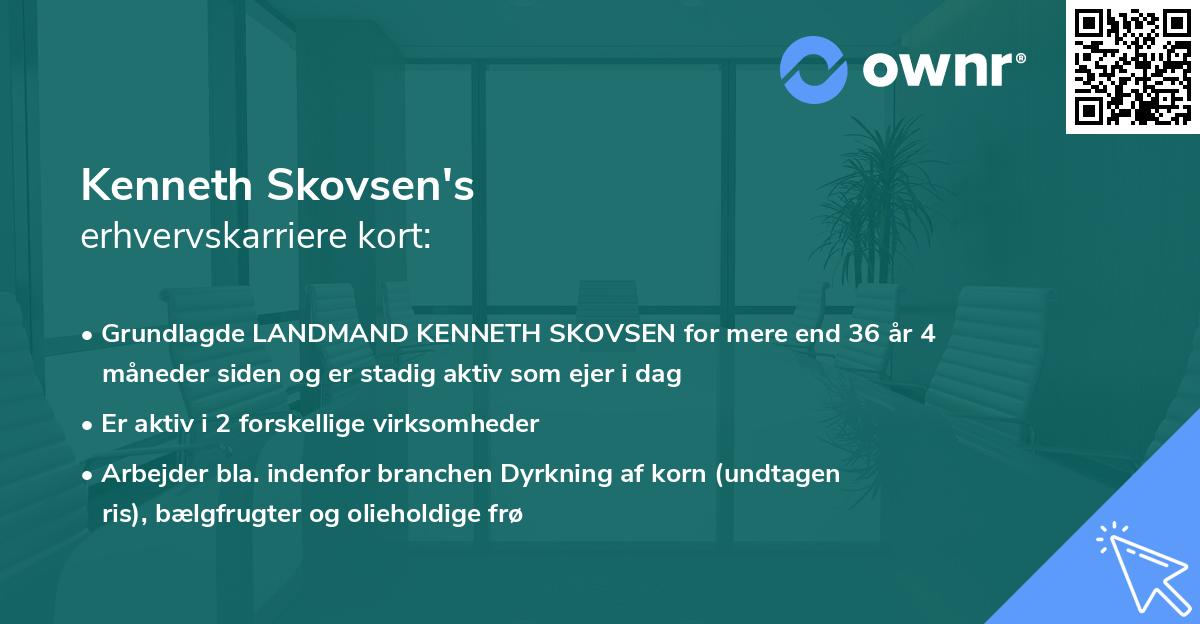 Kenneth Skovsen's erhvervskarriere kort