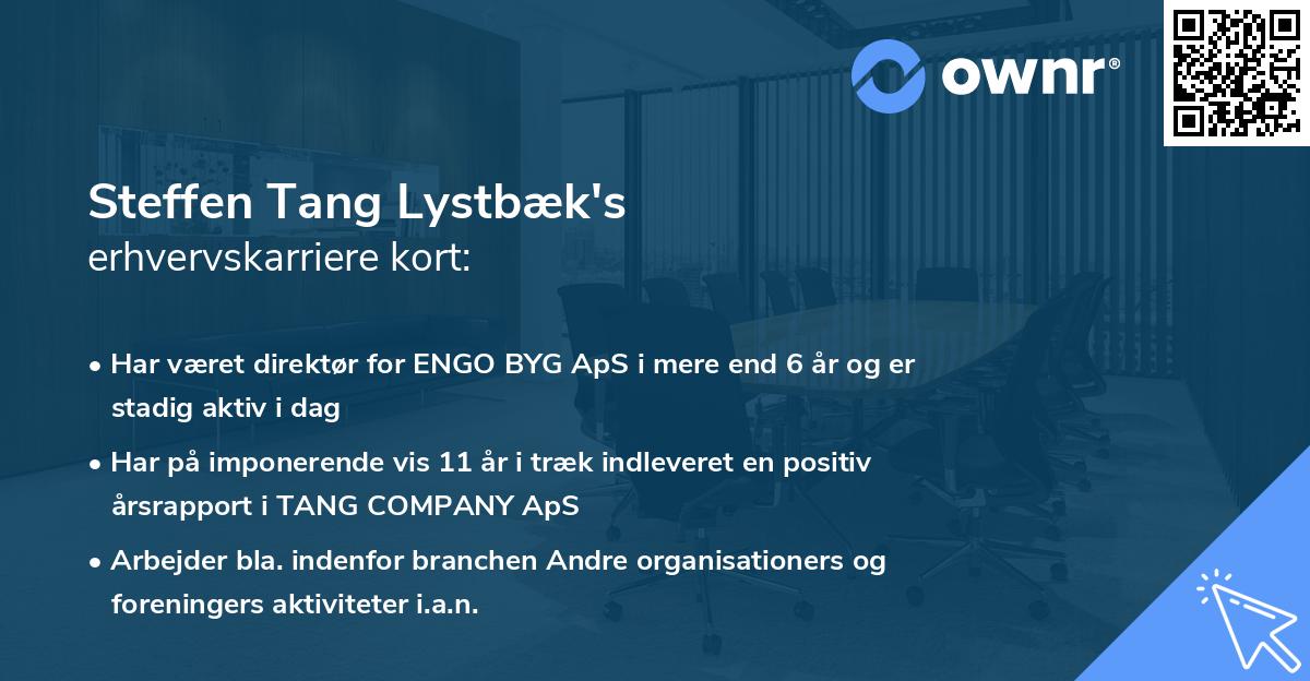 Steffen Tang Lystbæk's erhvervskarriere kort
