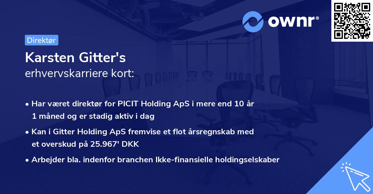 Karsten Gitter's erhvervskarriere kort