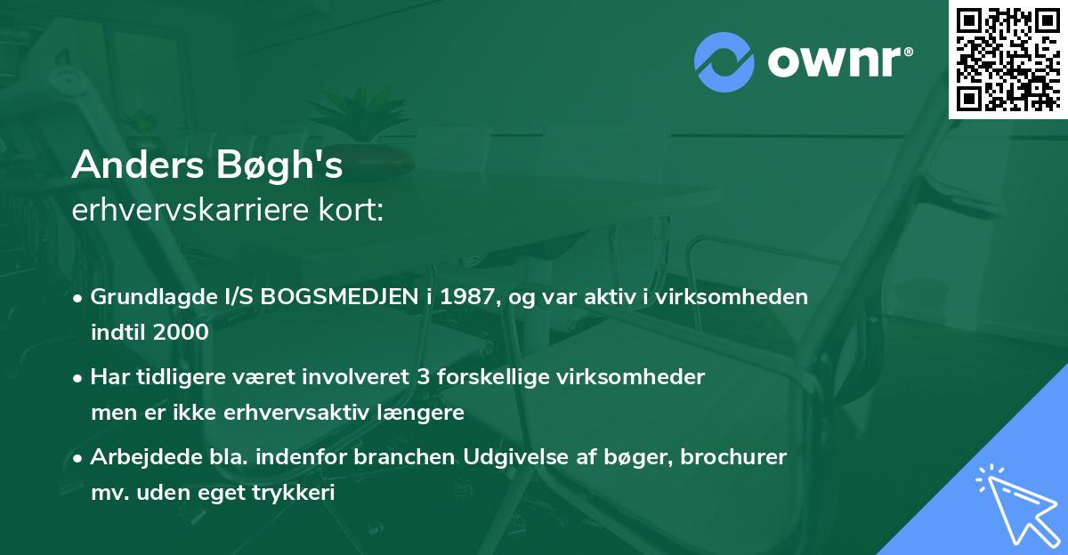 Anders Bøgh's erhvervskarriere kort