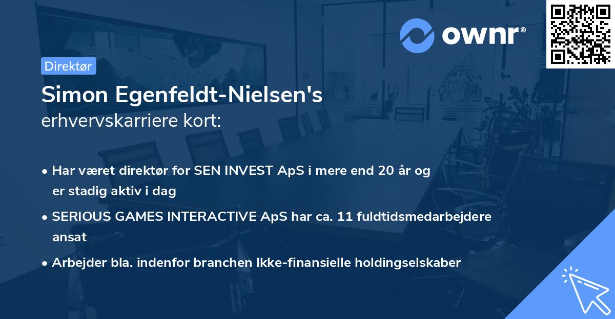 Simon Egenfeldt-Nielsen's erhvervskarriere kort