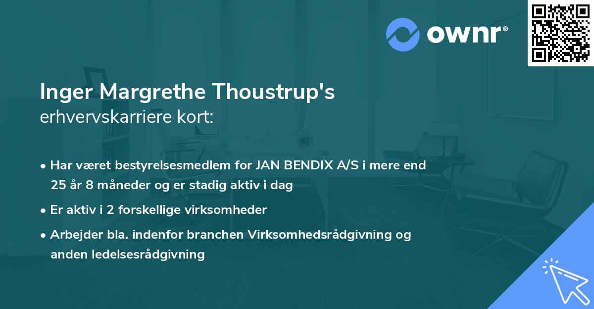 Inger Margrethe Thoustrup's erhvervskarriere kort