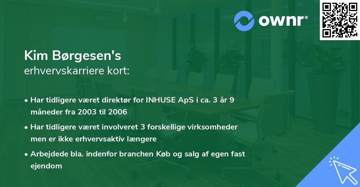 Kim Børgesen's erhvervskarriere kort