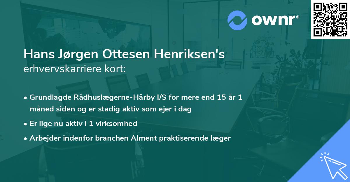 Hans Jørgen Ottesen Henriksen's erhvervskarriere kort