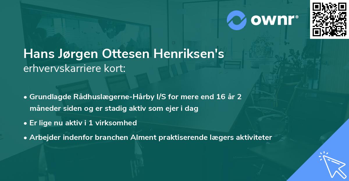Hans Jørgen Ottesen Henriksen's erhvervskarriere kort