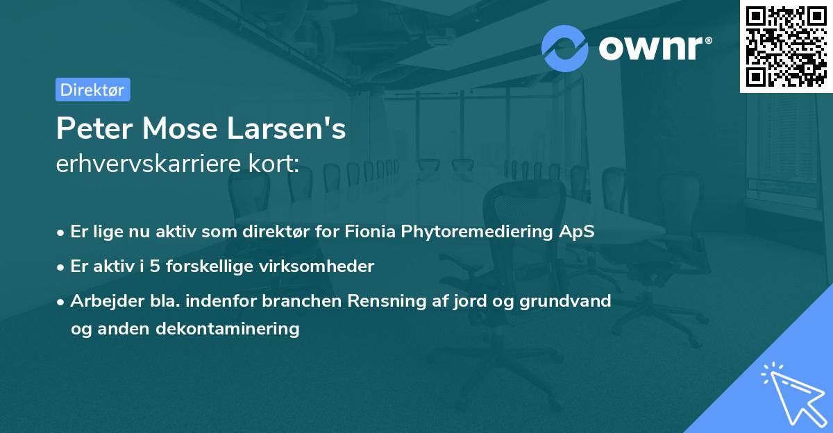 Peter Mose Larsen's erhvervskarriere kort