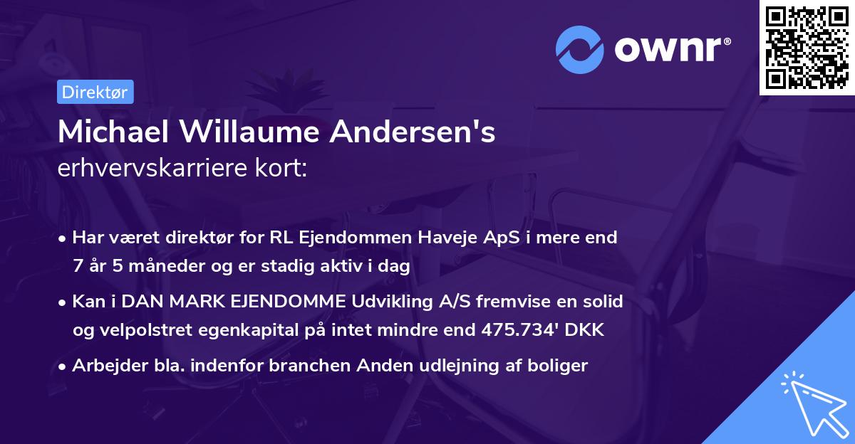 Michael Willaume Andersen's erhvervskarriere kort