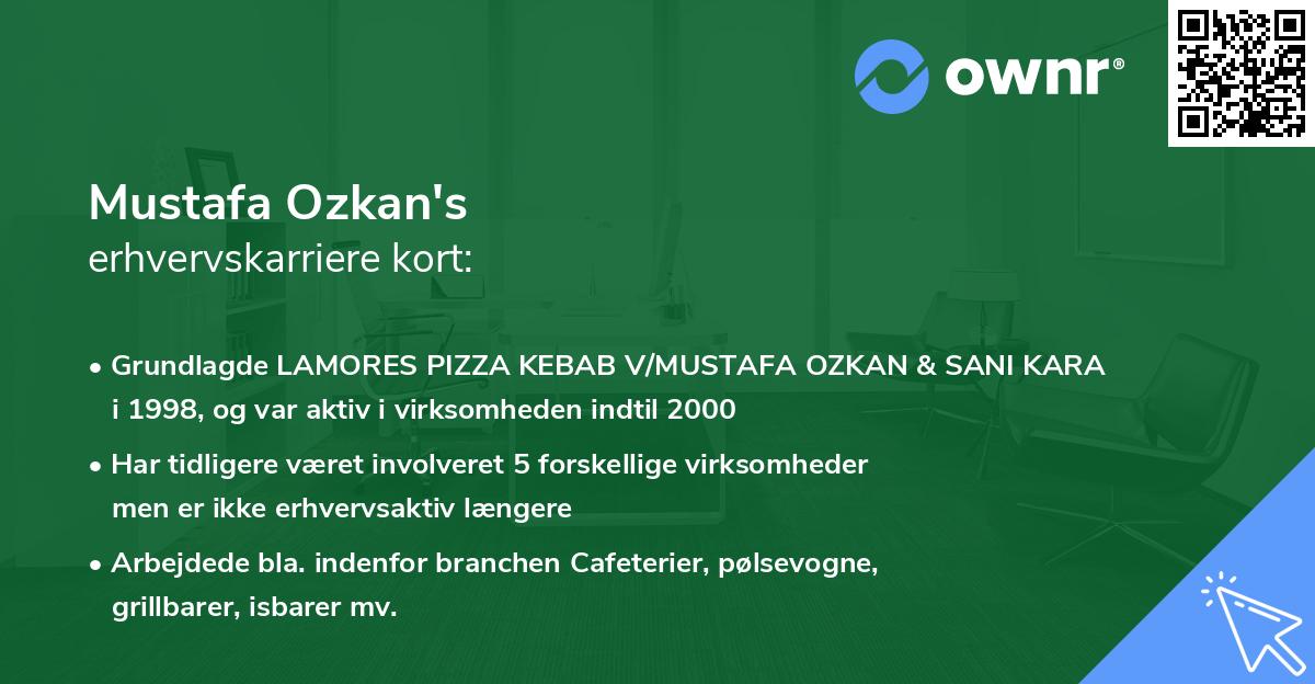 Mustafa Ozkan's erhvervskarriere kort