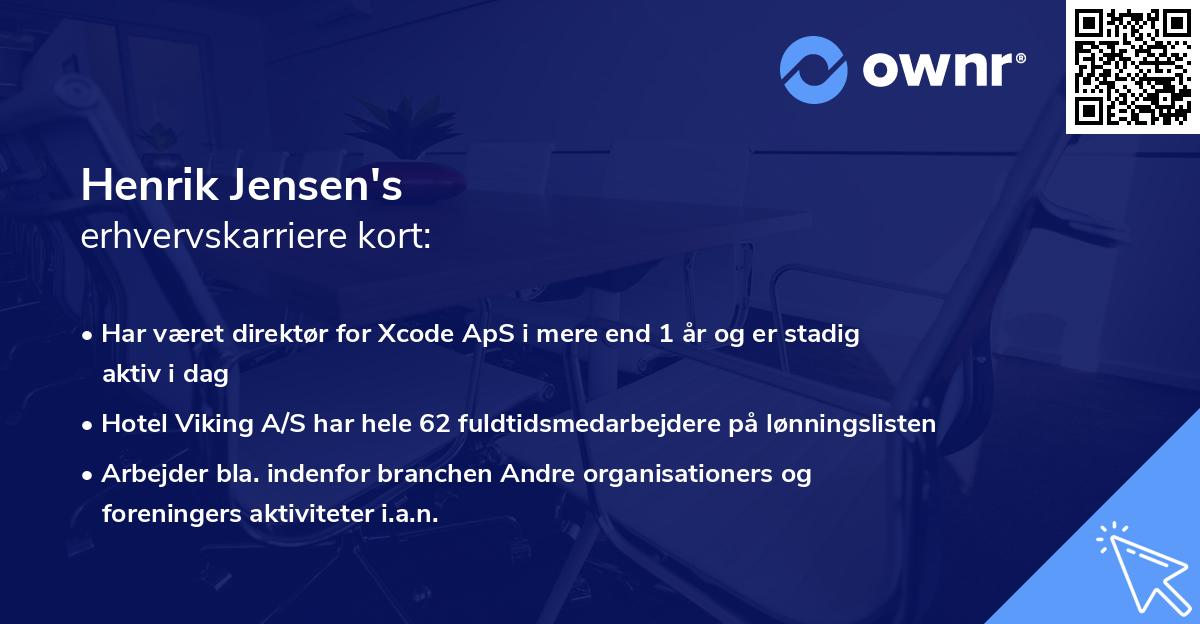 Henrik Jensen's erhvervskarriere kort