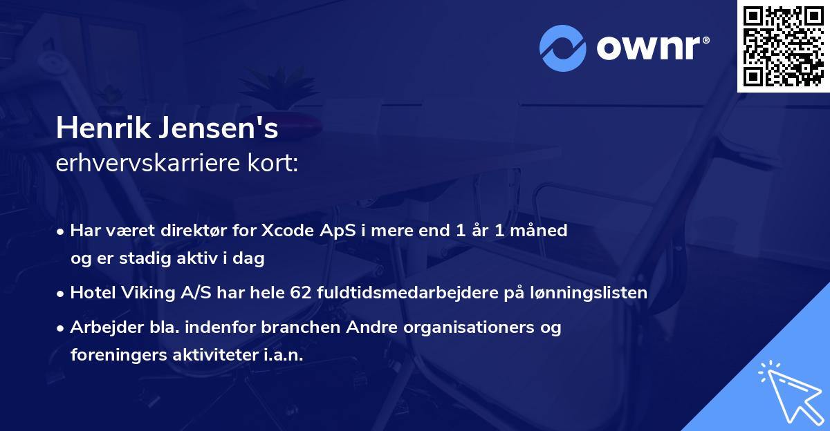 Henrik Jensen's erhvervskarriere kort