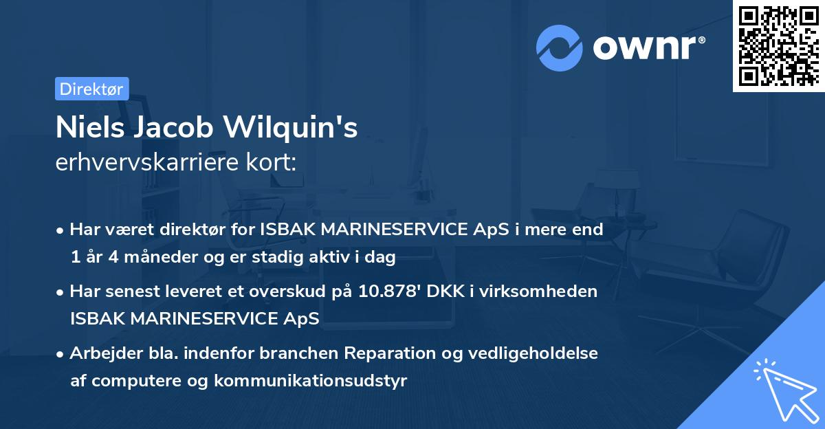 Niels Jacob Wilquin's erhvervskarriere kort