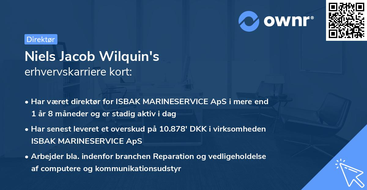 Niels Jacob Wilquin's erhvervskarriere kort