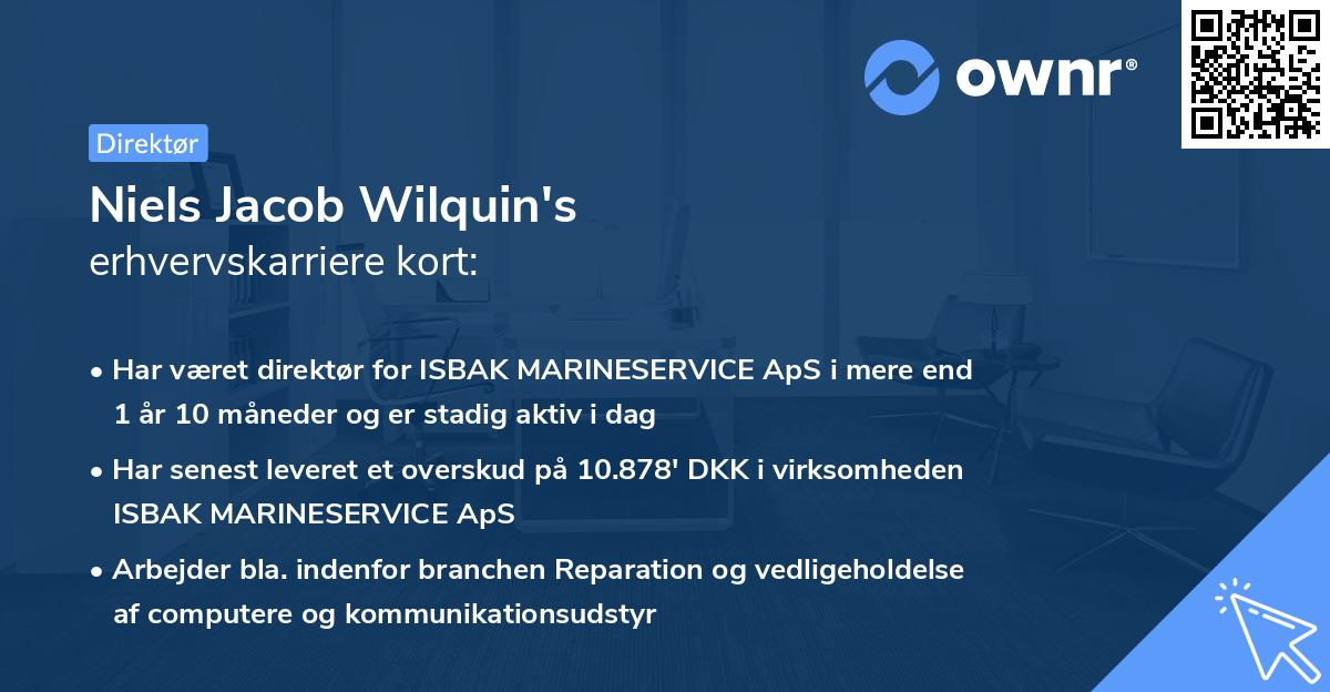Niels Jacob Wilquin's erhvervskarriere kort