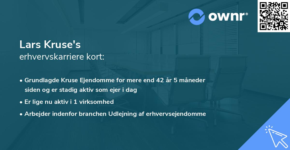 Lars Kruse's erhvervskarriere kort