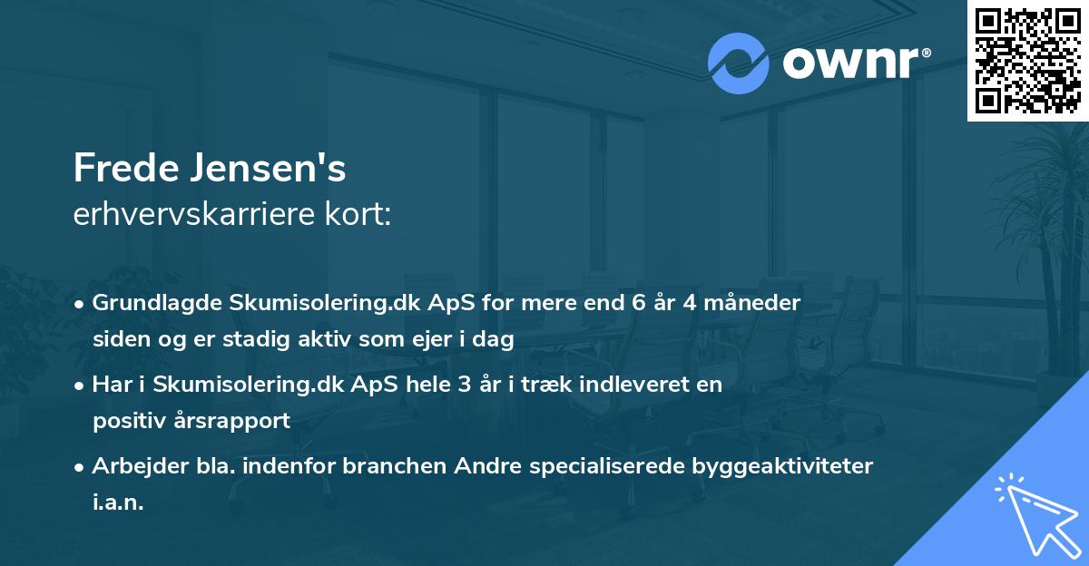 Frede Jensen's erhvervskarriere kort