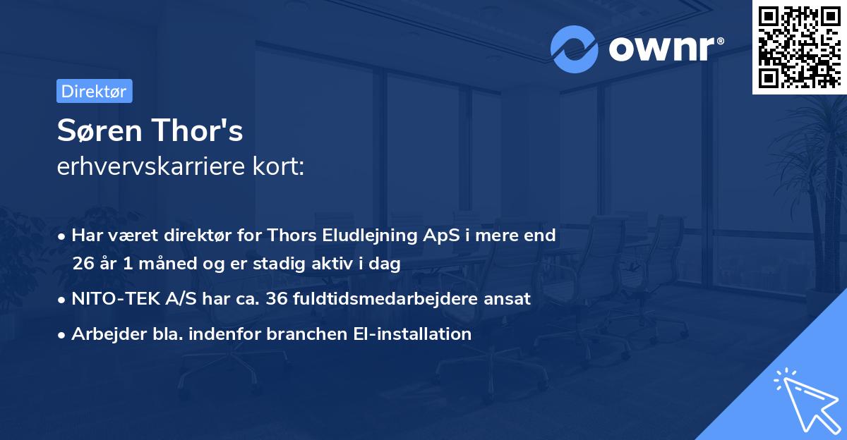 Søren Thor's erhvervskarriere kort