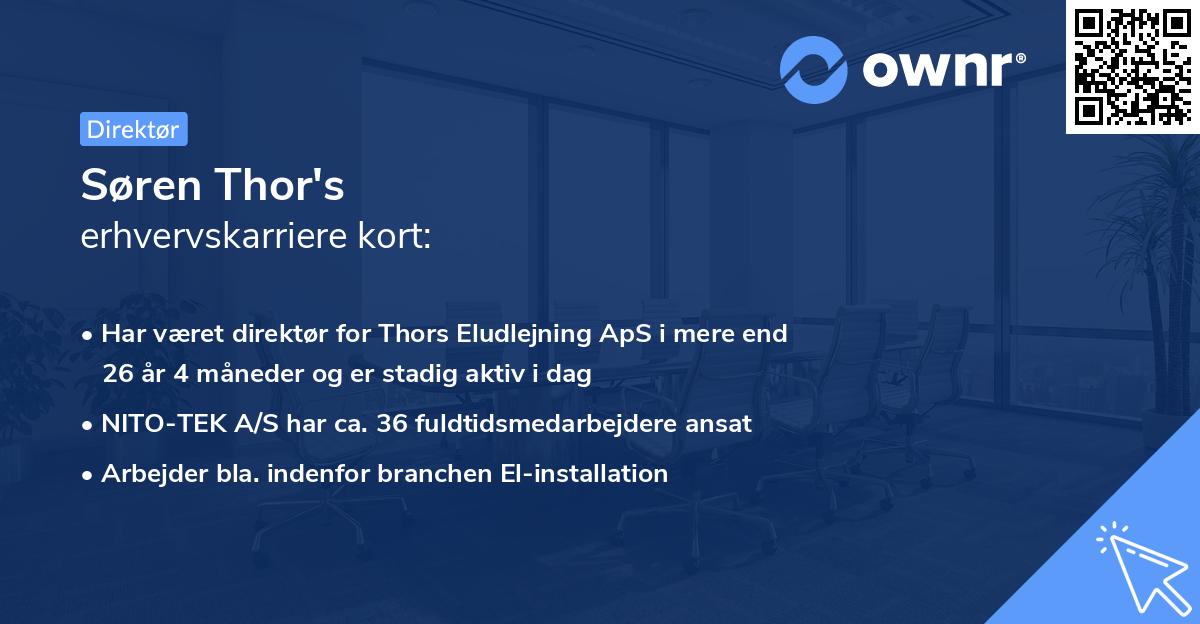Søren Thor's erhvervskarriere kort