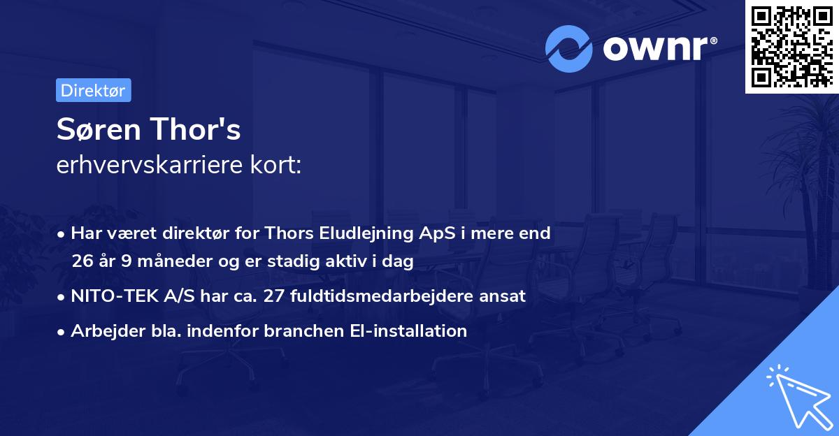 Søren Thor's erhvervskarriere kort