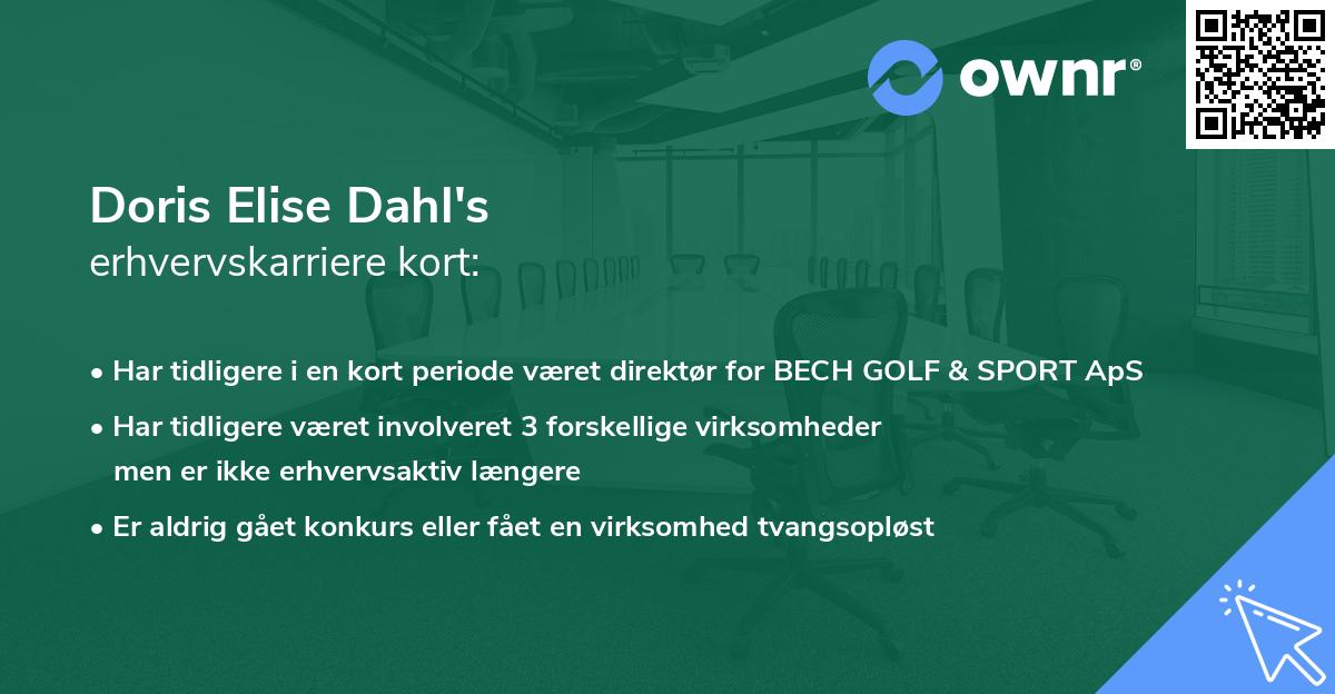 Doris Elise Dahl's erhvervskarriere kort
