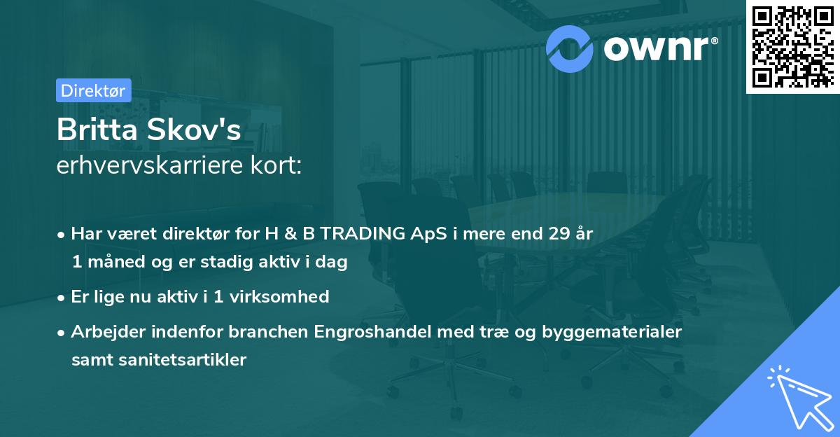 Britta Skov's erhvervskarriere kort