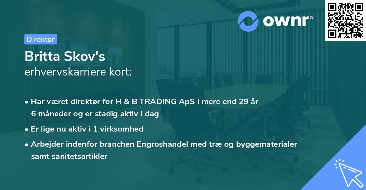 Britta Skov's erhvervskarriere kort