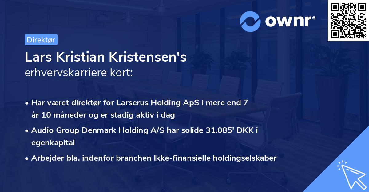 Lars Kristian Kristensen's erhvervskarriere kort