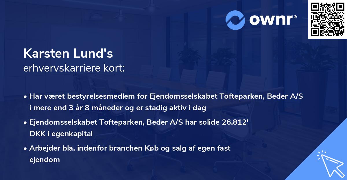 Karsten Lund's erhvervskarriere kort