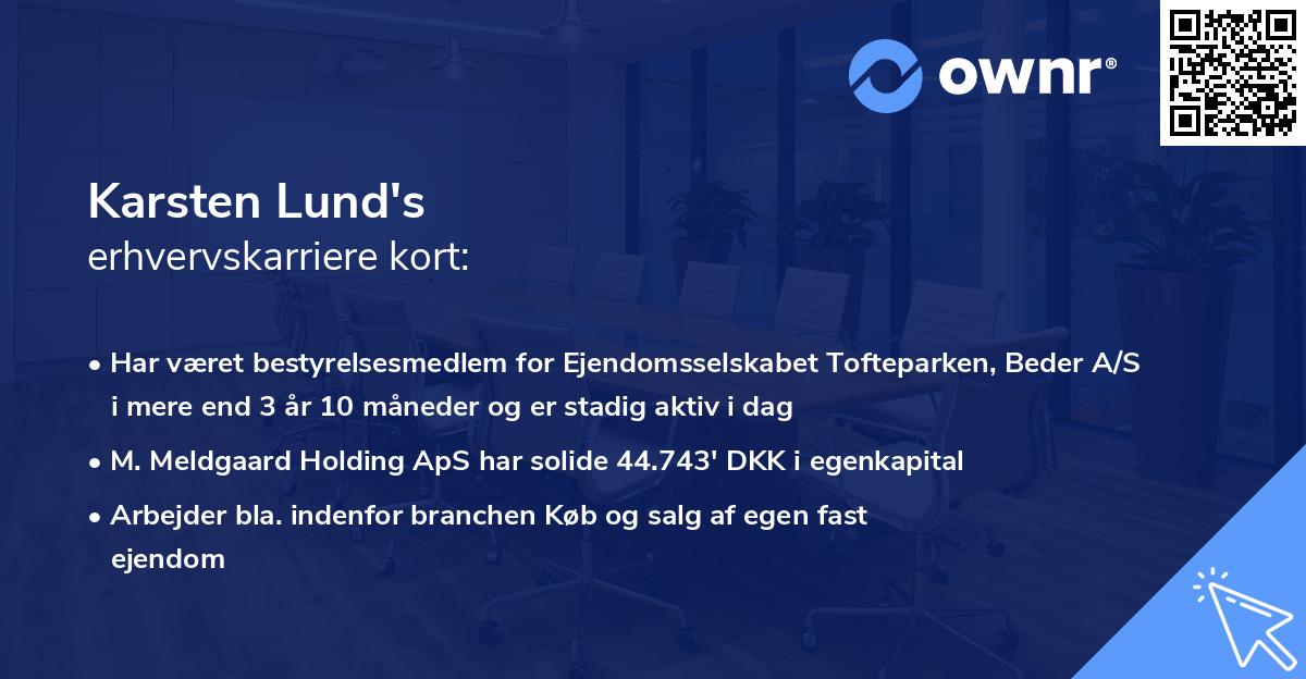 Karsten Lund's erhvervskarriere kort