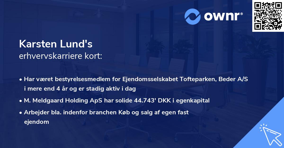 Karsten Lund's erhvervskarriere kort