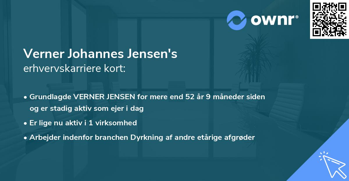 Verner Johannes Jensen's erhvervskarriere kort